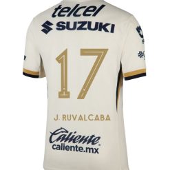 Alternative view of Pumas UNAM 2025-26 J. RUVALCABA 17 Home Jersey – Blanco