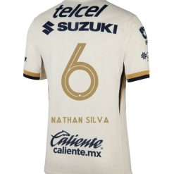 Alternative view of Pumas UNAM 2025-26 NATHAN SILVA 6 Home Jersey – Blanco