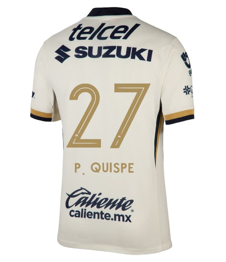 Pumas UNAM 2025-26 P. QUISPE 27 Home Jersey – Blanco - Image 2
