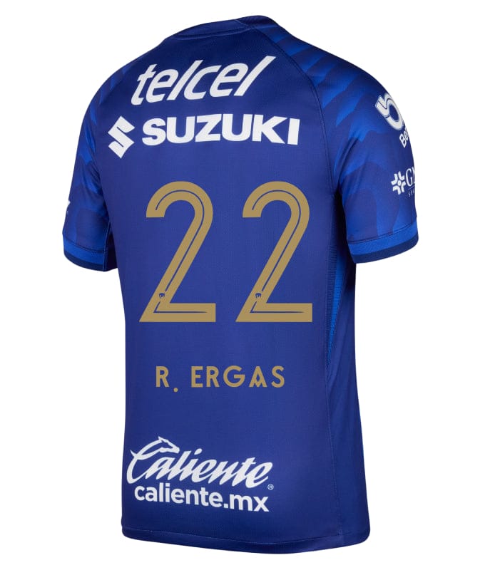 Pumas UNAM 2025-26 R. ERGAS 22 Away Jersey – Azul Marino - Image 2