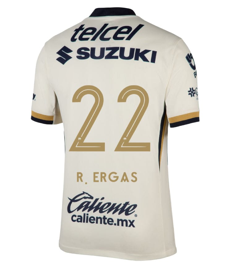 Pumas UNAM 2025-26 R. ERGAS 22 Home Jersey – Blanco - Image 2
