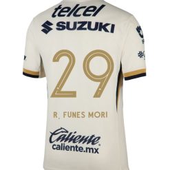 Alternative view of Pumas UNAM 2025-26 R. FUNES MORI 29 Home Jersey – Blanco