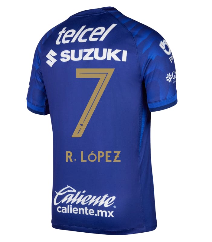 Pumas UNAM 2025-26 R. LÓPEZ 7 Away Jersey – Azul Marino - Image 2