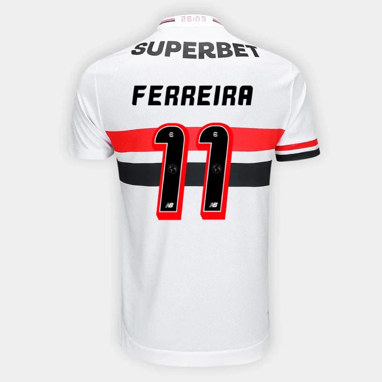 Sao Paulo FC FERREIRA 11 Home 2025-26 Jersey – White