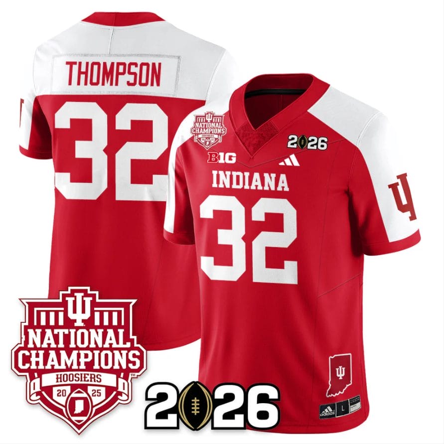 Anthony Thompson Jersey #32 Indiana Hoosiers 2025 National Champions Red Alternate