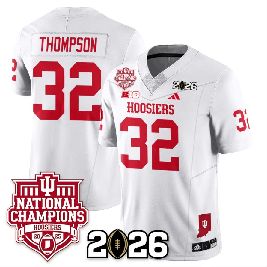 Anthony Thompson Jersey #32 Indiana Hoosiers 2025 National Champions White