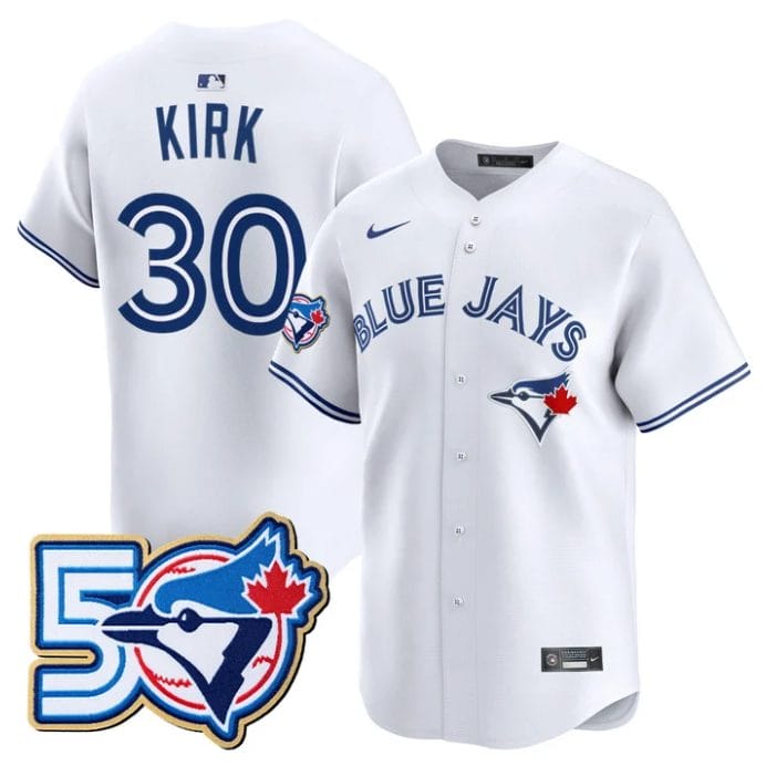 Alejandro Kirk Jersey #30 Toronto Blue Jays 50 Seasons Patch Stitched - Image 5