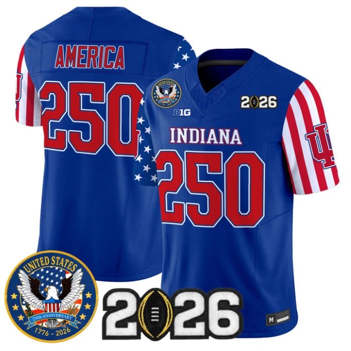 Alternative view of America Jersey #250 Indiana Hoosiers America 250 Edition 2026 CFP Stitched