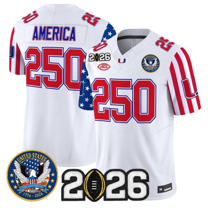 America Jersey #250 Miami Hurricanes America 250 Edition 2026 CFP Patch Stitched - Image 3