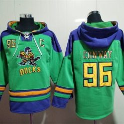 Anaheim Ducks #96 Charlie Conway Pullover Hoodie Green