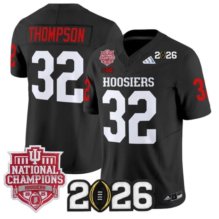 Alternative view of Anthony Thompson Jersey #32 Hoosiers 2025 National Champions 2026 Patch Stitched