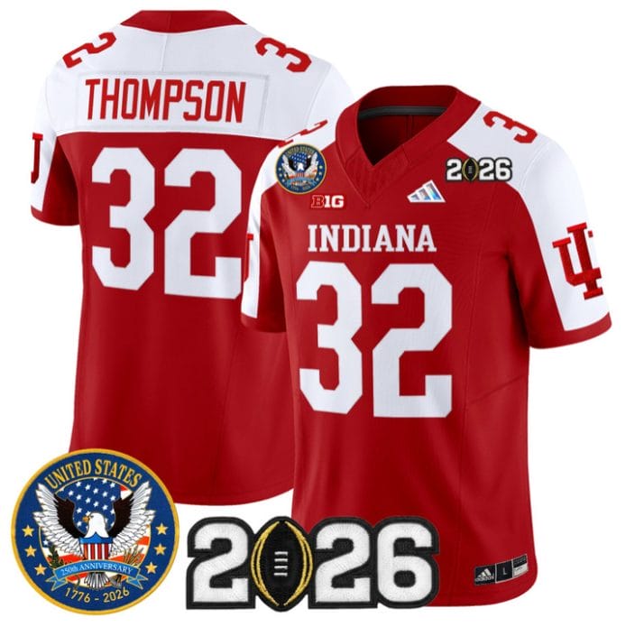 Anthony Thompson Jersey #32 Hoosiers United States 250th Patch V2 Stitched - Image 3