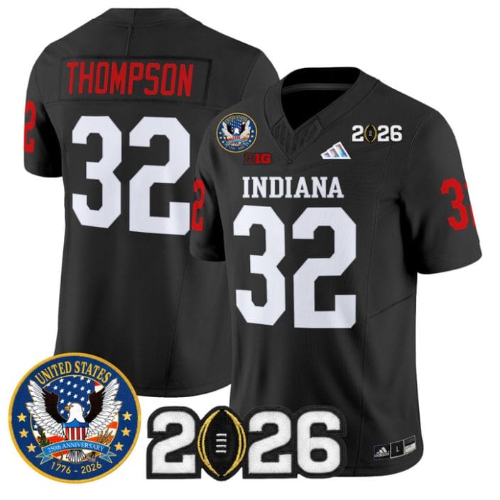 Alternative view of Anthony Thompson Jersey #32 Hoosiers United States 250th Patch V2 Stitched