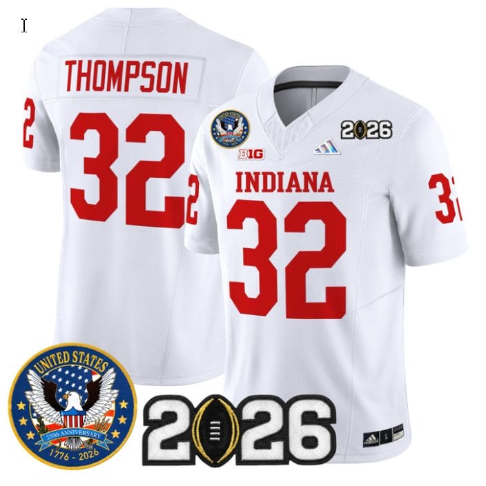 Anthony Thompson Jersey #32 Hoosiers United States 250th Patch V2 Stitched - Image 4