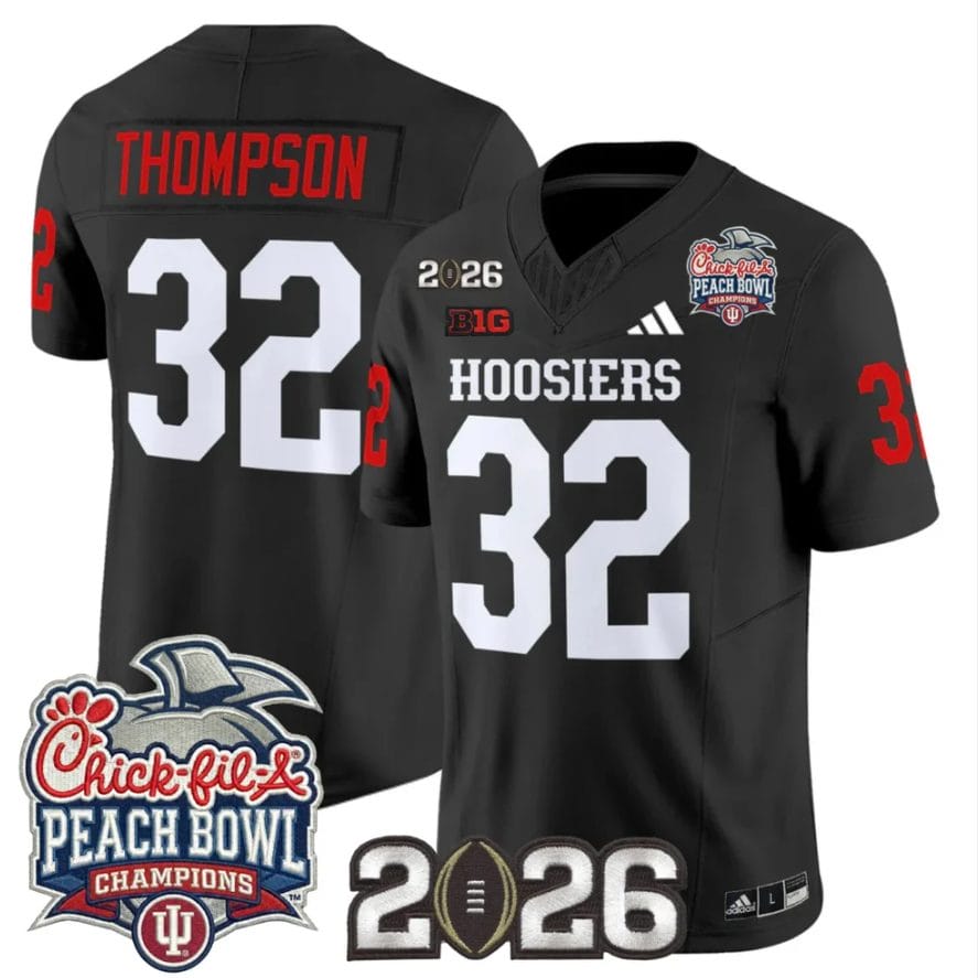 Alternative view of Anthony Thompson Jersey #32 Indiana Hoosiers 2026 Peach Bowl Champions Stitched