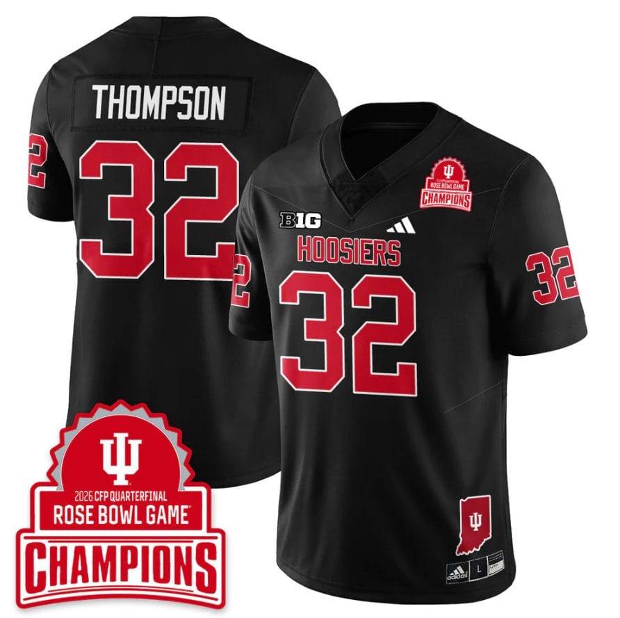 Alternative view of Anthony Thompson Jersey #32 Indiana Hoosiers 2026 Rose Bowl Game Champions Stitched