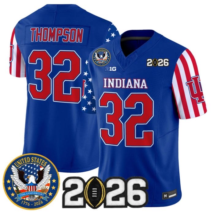 Alternative view of Anthony Thompson Jersey #32 Indiana Hoosiers America 250 Edition 2026 CFP Stitched