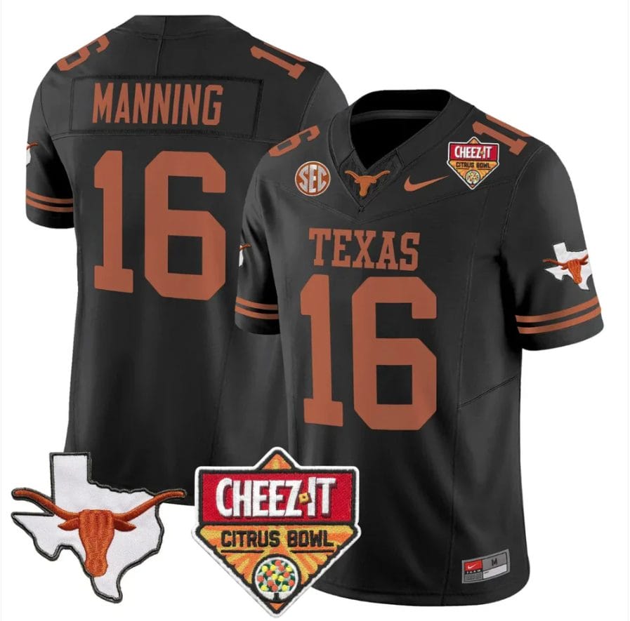 Arch Manning Jersey #16 Texas Longhorns 2025 State Map Citrus Bowl Stitched - Image 2