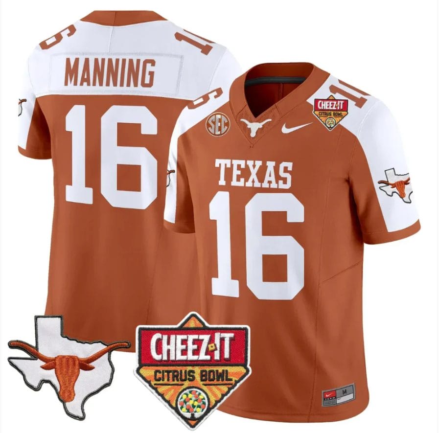 Arch Manning Jersey #16 Texas Longhorns 2025 State Map Citrus Bowl Stitched - Image 3