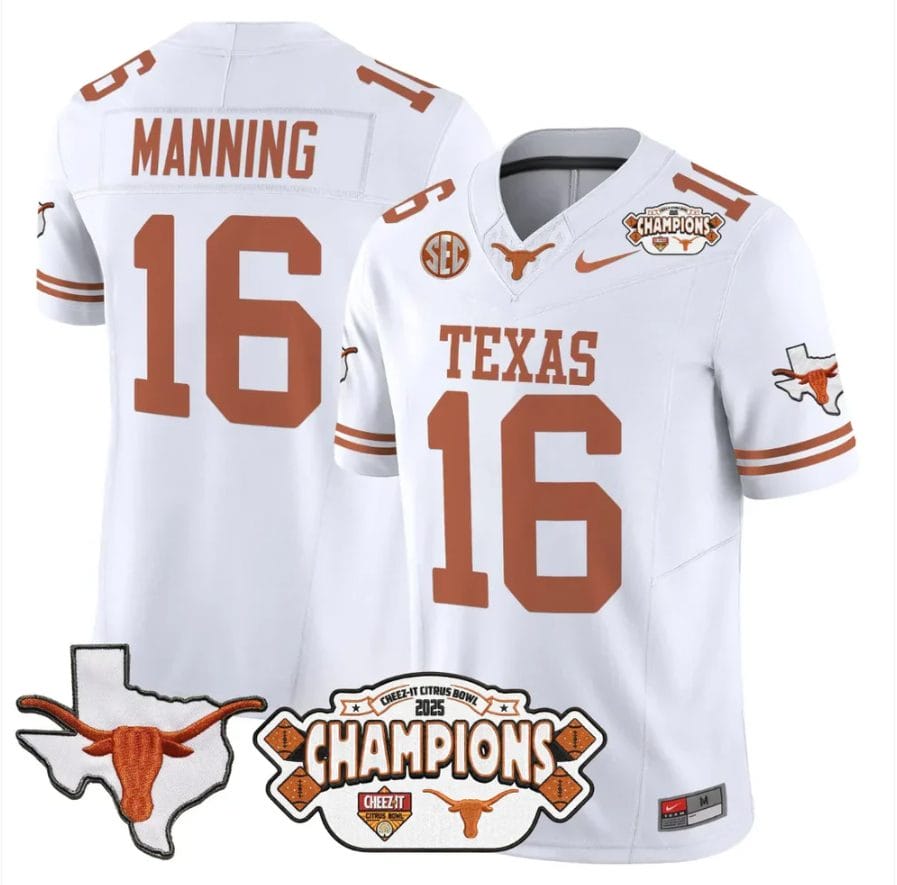 Arch Manning Jersey #16 Texas Longhorns 2025 State Map Citrus Bowl Stitched - Image 5