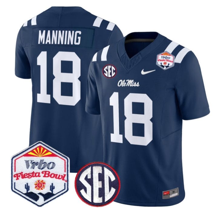 Alternative view of Archie Manning Jersey #18 Ole Miss Rebels 2026 Fiesta Bow Stitched