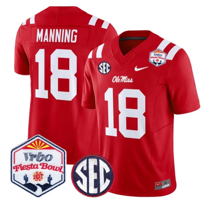 Archie Manning Jersey #18 Ole Miss Rebels 2026 Fiesta Bow Stitched - Image 4