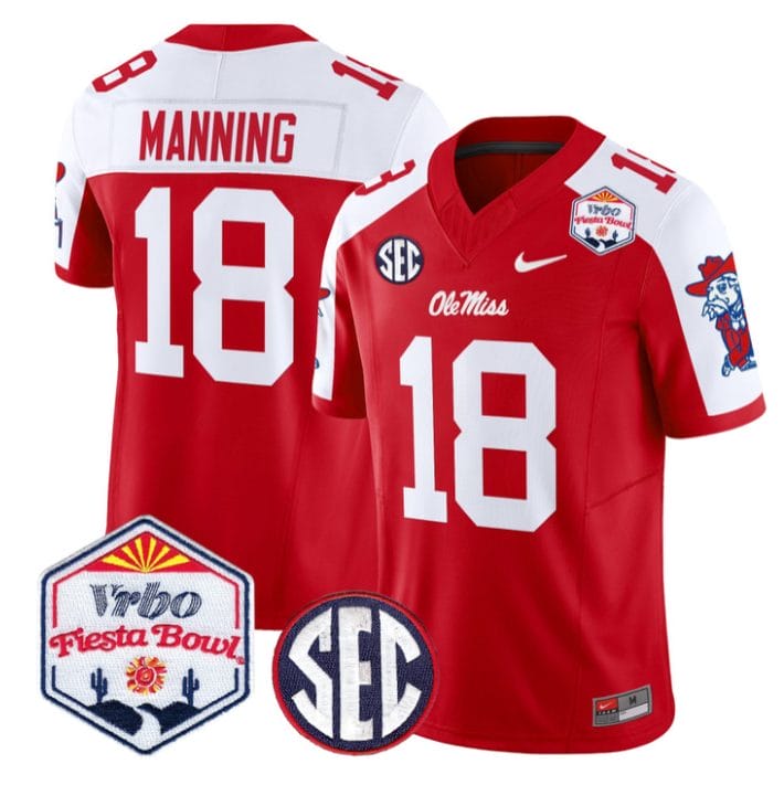Archie Manning Jersey #18 Ole Miss Rebels 2026 Fiesta Bow Stitched - Image 3