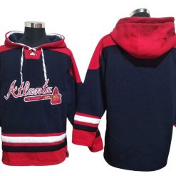 Atlanta Braves Navy Ageless Must-Have Lace-Up Pullover Hoodie