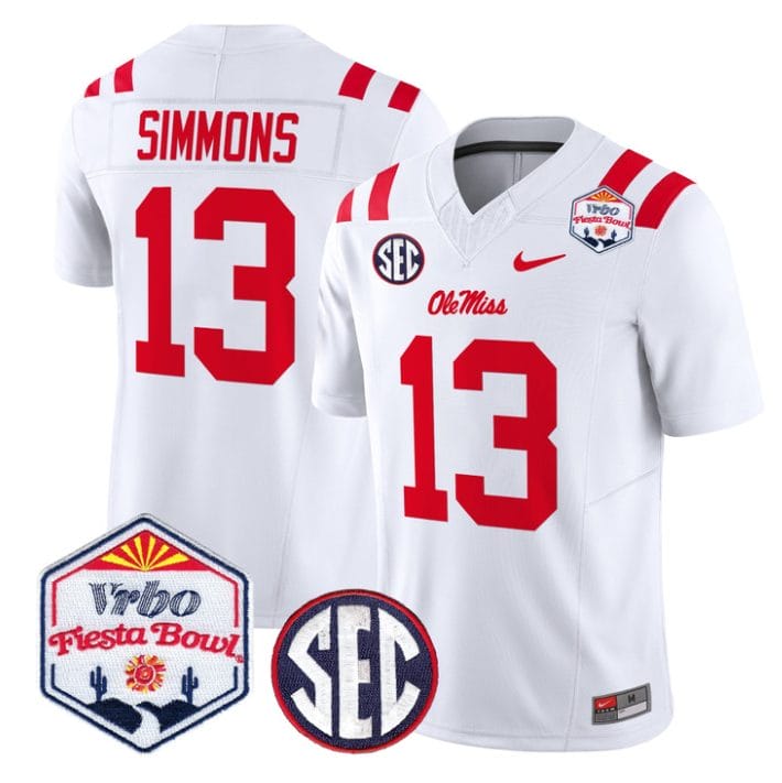 Austin Simmons Jersey #13 Ole Miss Rebels 2026 Fiesta Bow Stitched - Image 5