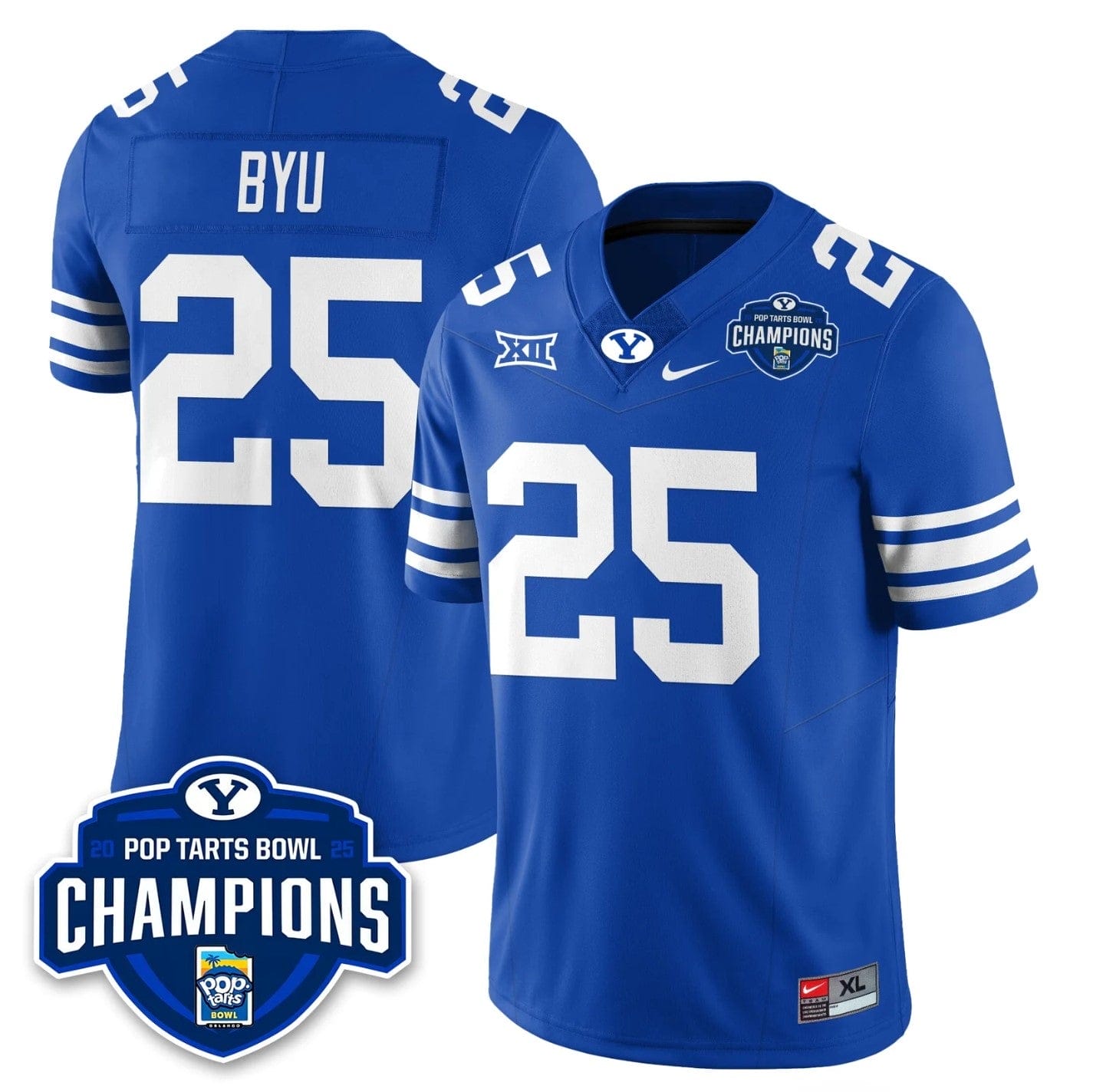 BYU Jersey #25 BYU Cougars 2025 Pop-Tarts Bowl Champions Patch Stitched - Image 4