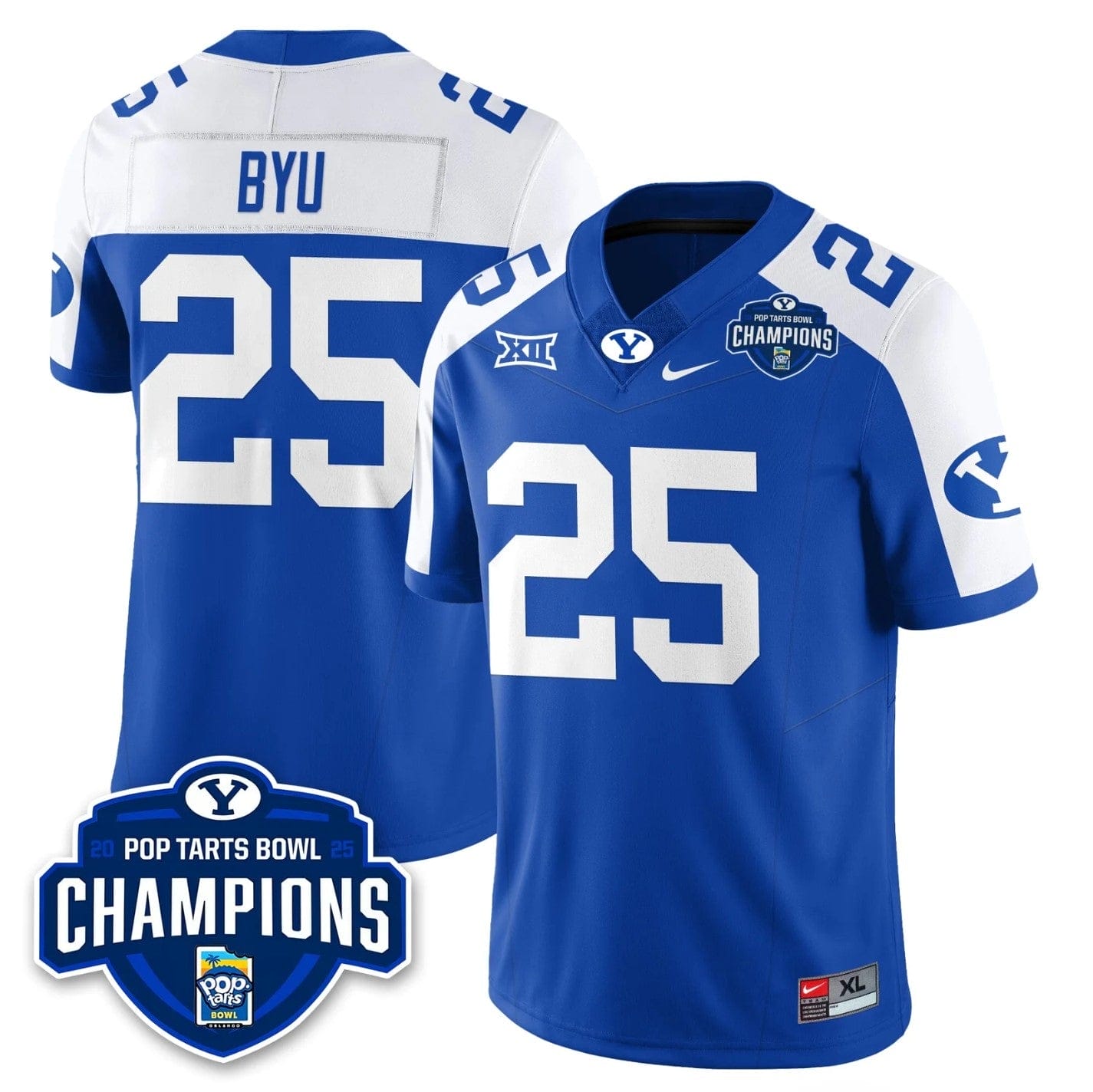 BYU Jersey #25 BYU Cougars 2025 Pop-Tarts Bowl Champions Patch Stitched - Image 3