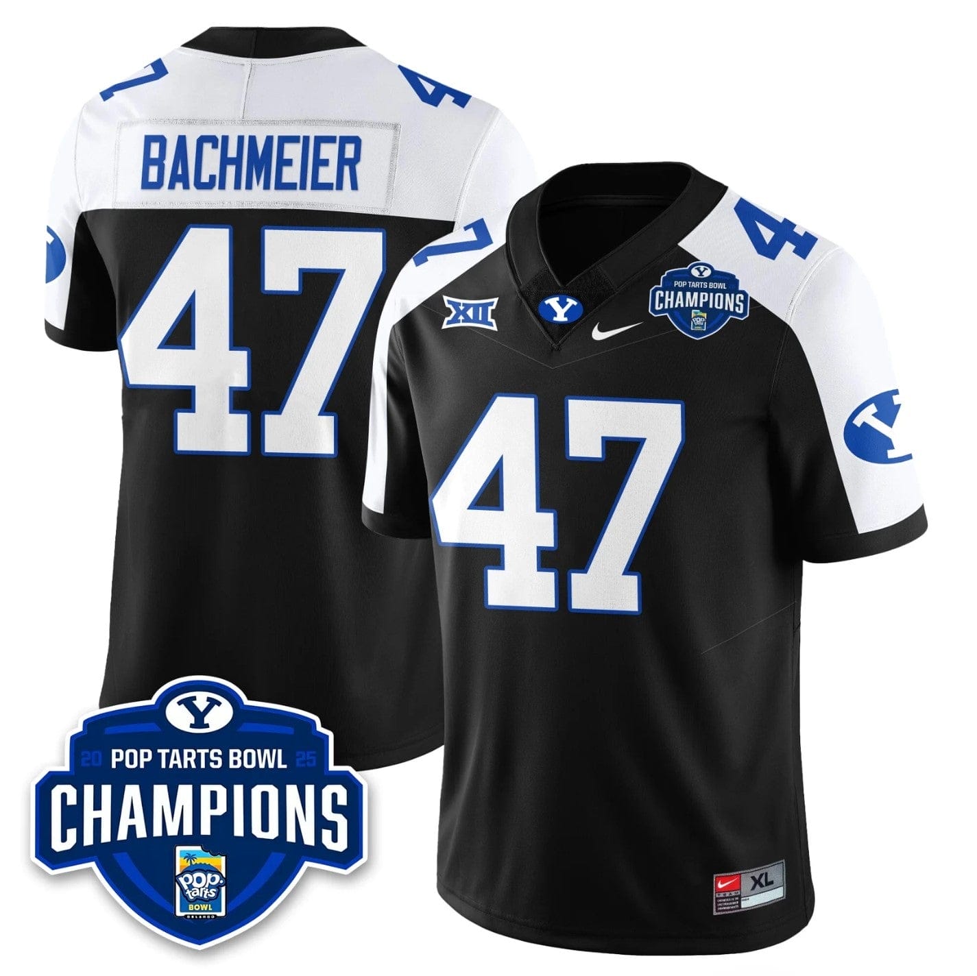 Bear Bachmeier Jersey #47 BYU Cougars 2025 Pop-Tarts Bowl Champion