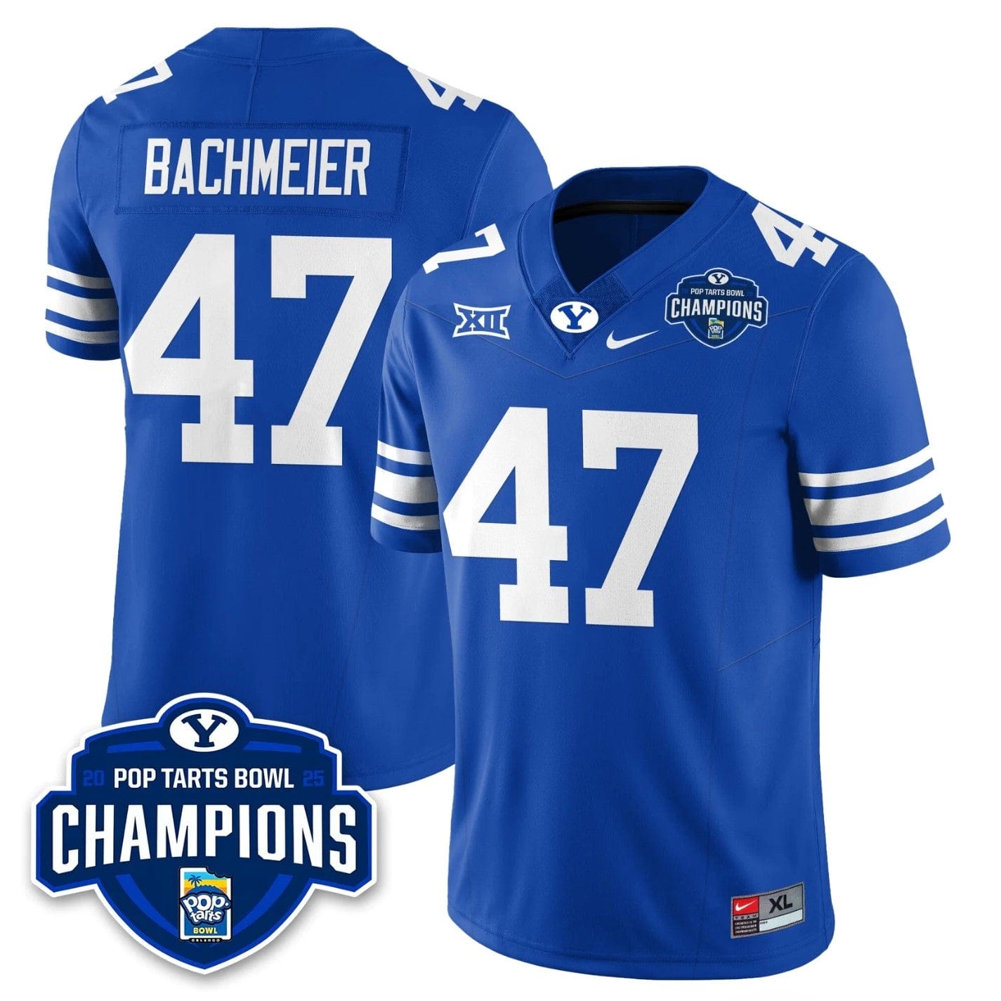 Bear Bachmeier Jersey #47 BYU Cougars 2025 Pop-Tarts Bowl Champion - Image 4