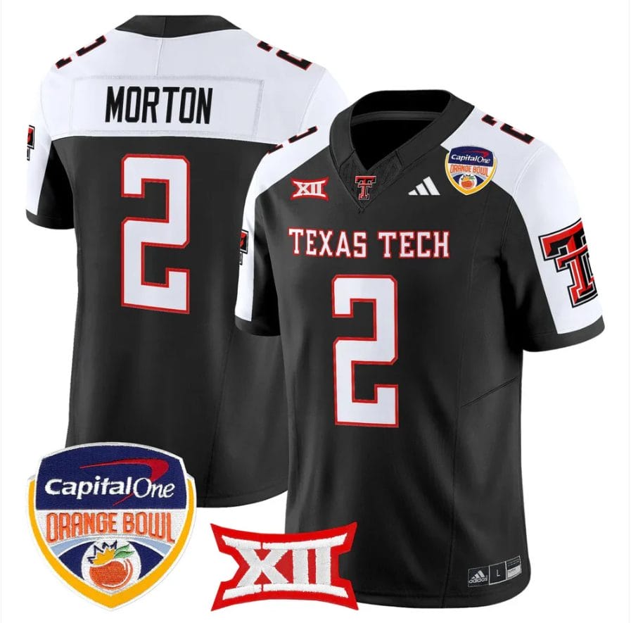 Behren Morton Jersey #2 Texas Tech 2025 Orange Bowl Patch V2 Stitched