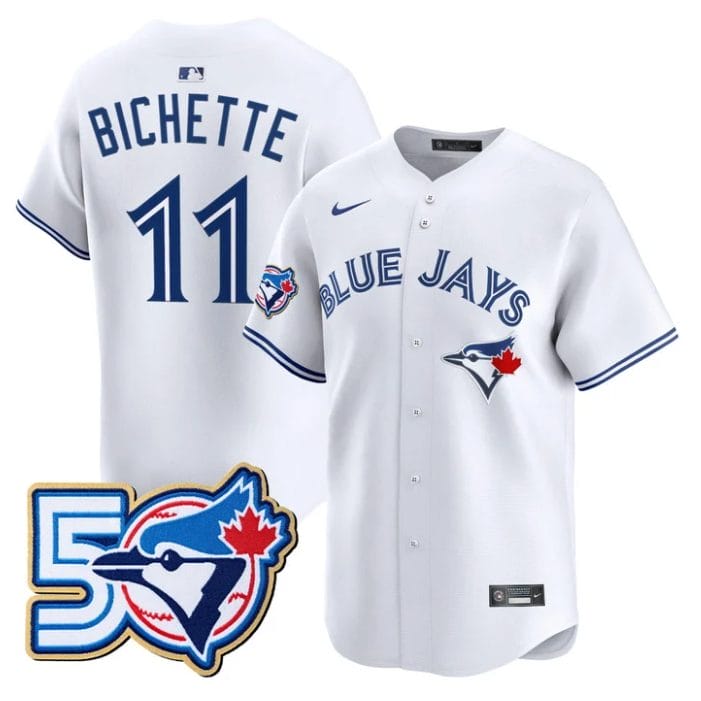 Bo Bichette Jersey #11 Toronto Blue Jays 50 Seasons Patch Stitched - Image 5