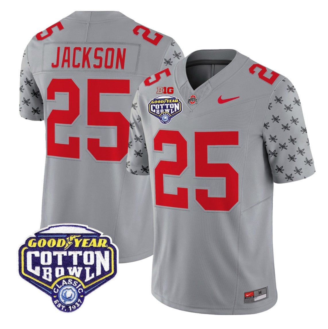 Bo Jackson Jersey #25 Ohio State 2025 Cotton Bowl Patch Stitched - Image 3