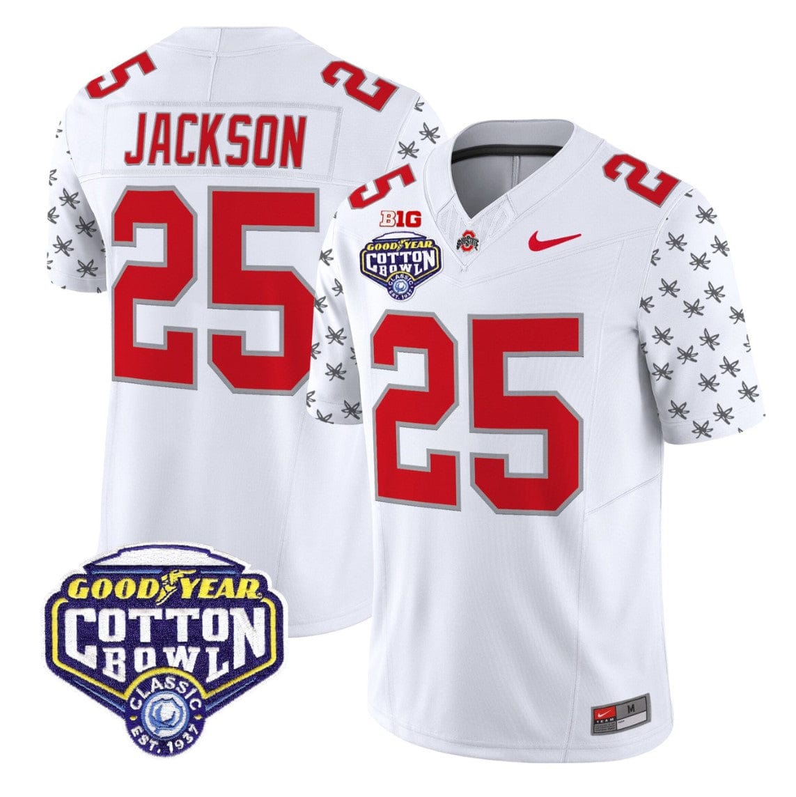 Bo Jackson Jersey #25 Ohio State 2025 Cotton Bowl Patch Stitched - Image 5