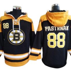 Boston Bruins #88 David Pastrnak Black Ageless Must-Have Lace-Up Pullover Hoodie