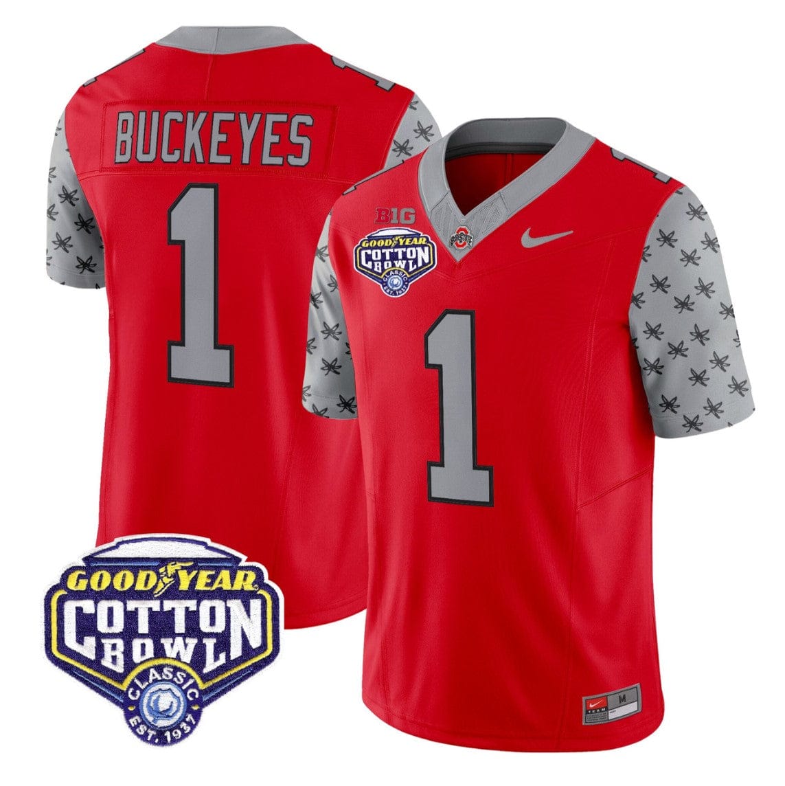 Buckeyes Jersey #1 Ohio State 2025 Cotton Bowl Patch Limited Stitched - Image 4