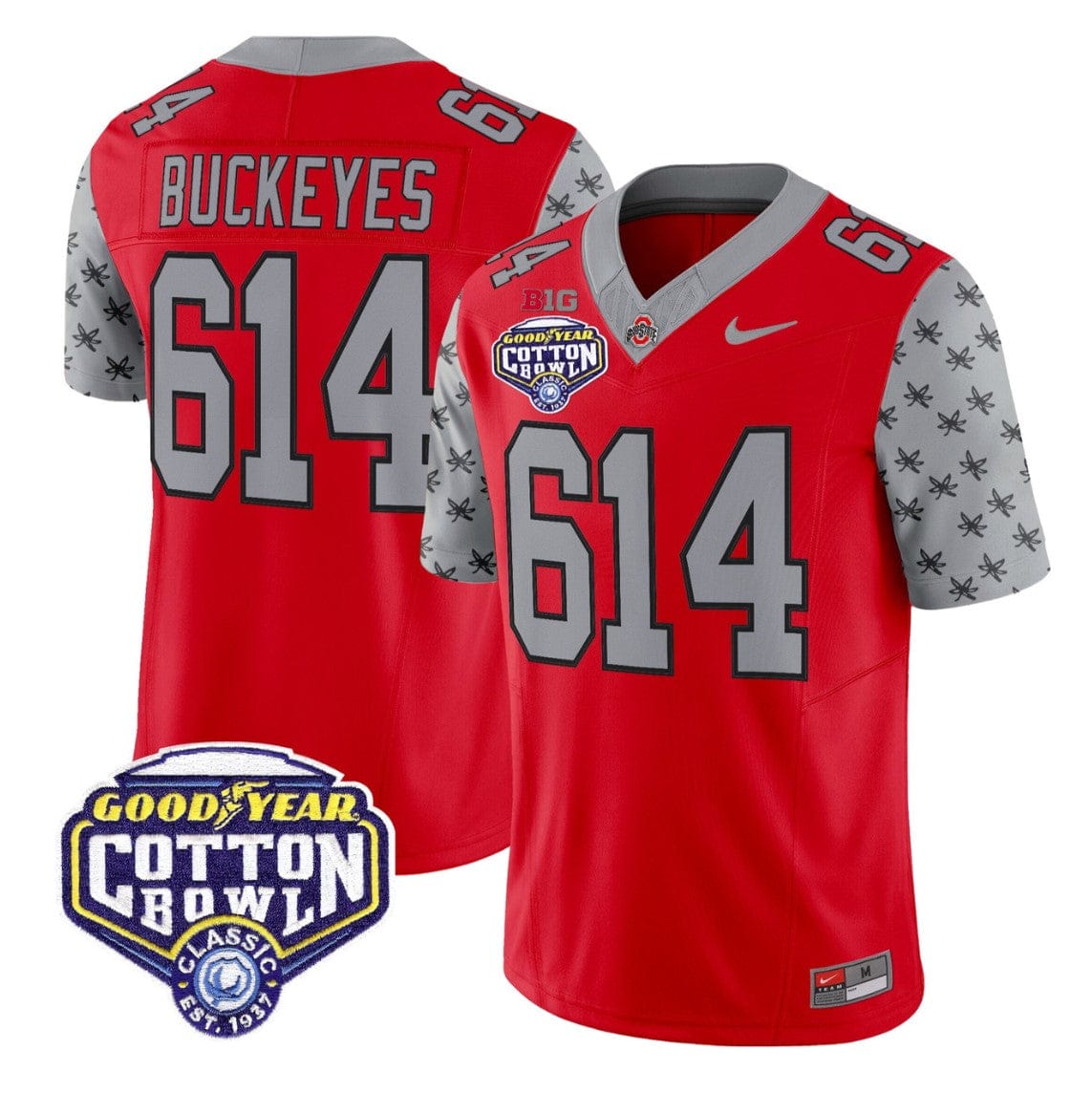 Buckeyes Jersey #614 Ohio State 2025 Cotton Bowl Patch Vapor Stitched - Image 4