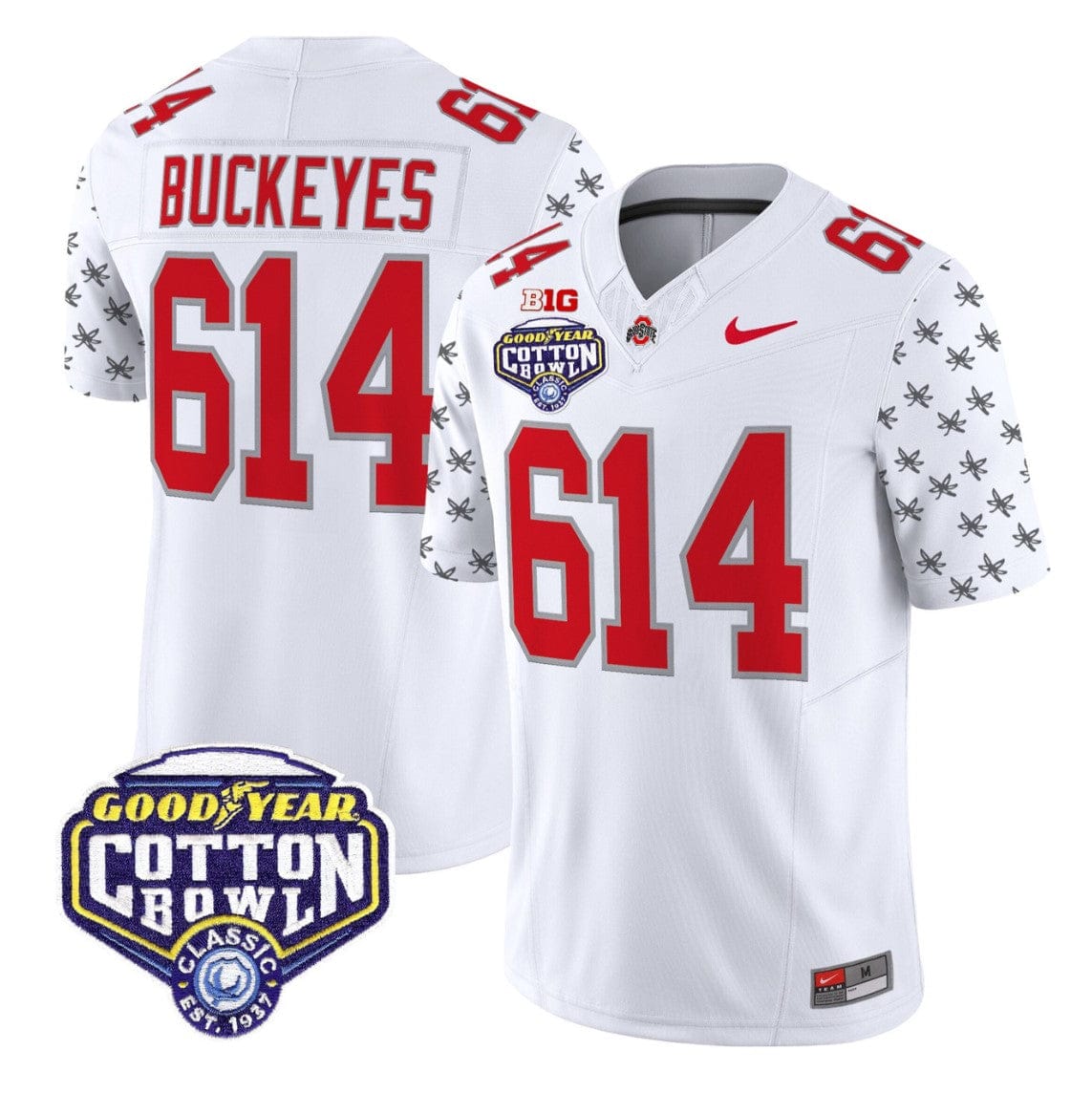 Buckeyes Jersey #614 Ohio State 2025 Cotton Bowl Patch Vapor Stitched - Image 5