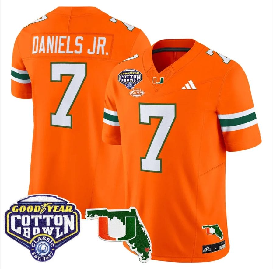 CJ Daniels Jersey #7 Miami Hurricanes 2025 Cotton Bowl Florida Stitched - Image 4