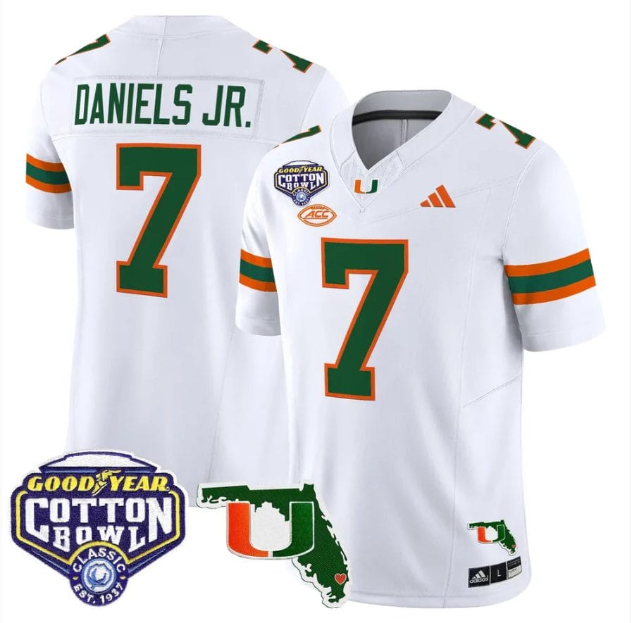 CJ Daniels Jersey #7 Miami Hurricanes 2025 Cotton Bowl Florida Stitched - Image 5