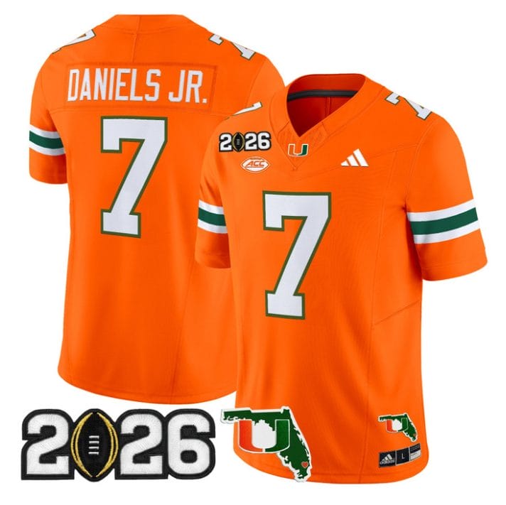 CJ Daniels Jersey #7 Miami Hurricanes 2026 CFP Final Florida Stitched - Image 4