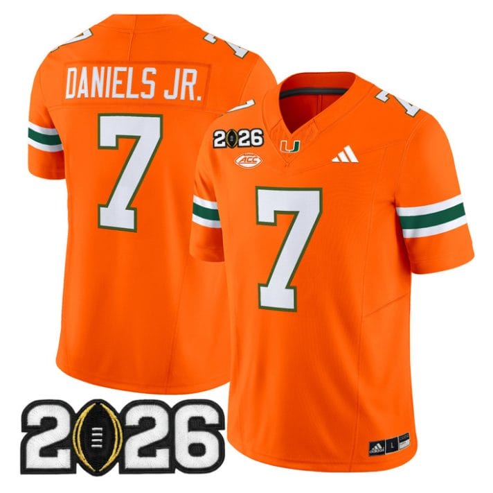 CJ Daniels Jersey #7 Miami Hurricanes 2026 CFP Final Patch Stitched Black - Image 4