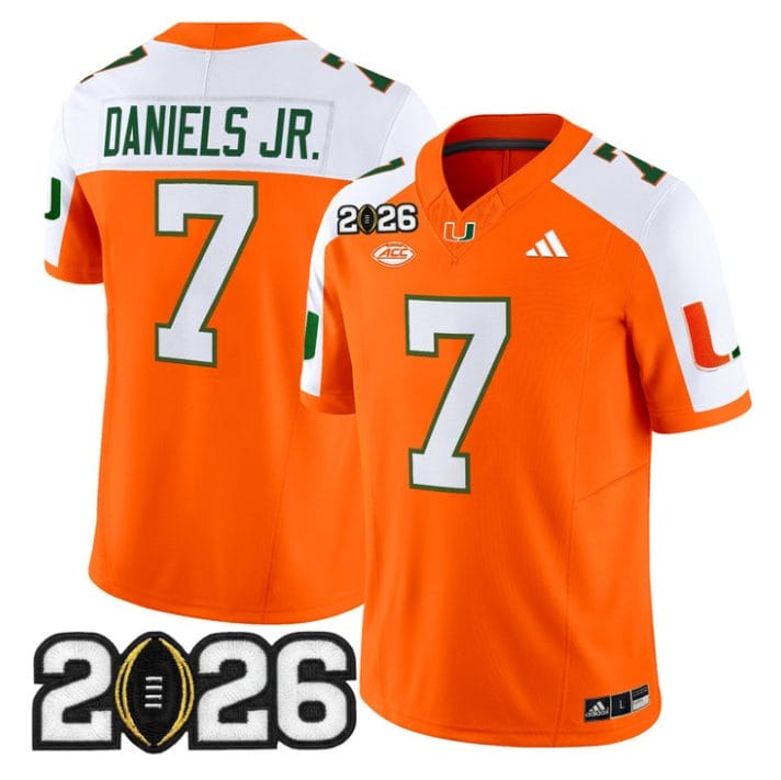 CJ Daniels Jersey #7 Miami Hurricanes 2026 CFP Final Patch Stitched Black - Image 3