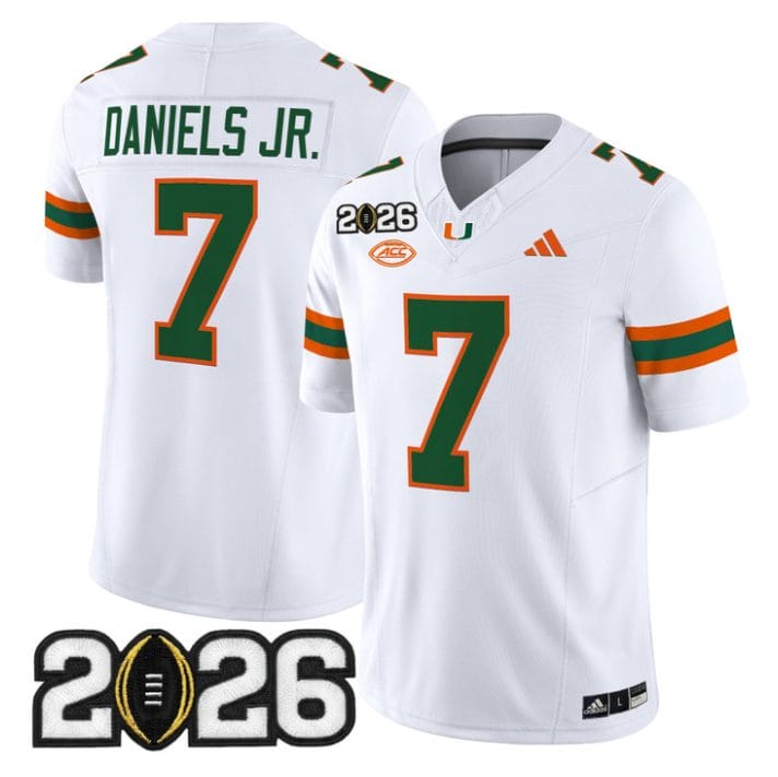 CJ Daniels Jersey #7 Miami Hurricanes 2026 CFP Final Patch Stitched Black - Image 5