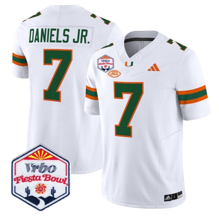 CJ Daniels Jersey #7 Miami Hurricanes 2026 Fiesta Bow Patch Stitched - Image 5