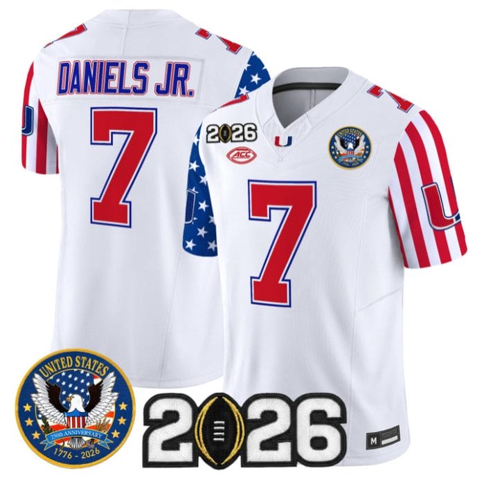 CJ Daniels Jersey #7 Miami Hurricanes America 250 Edition 2026 CFP Patch Stitched - Image 3