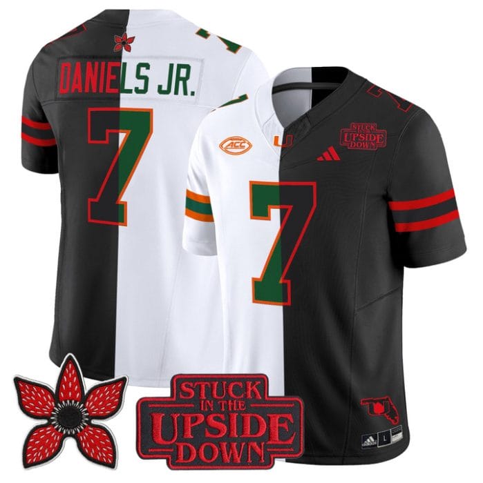 CJ Daniels Jersey #7 Miami Hurricanes Upside Down Edition Stitched - Image 3